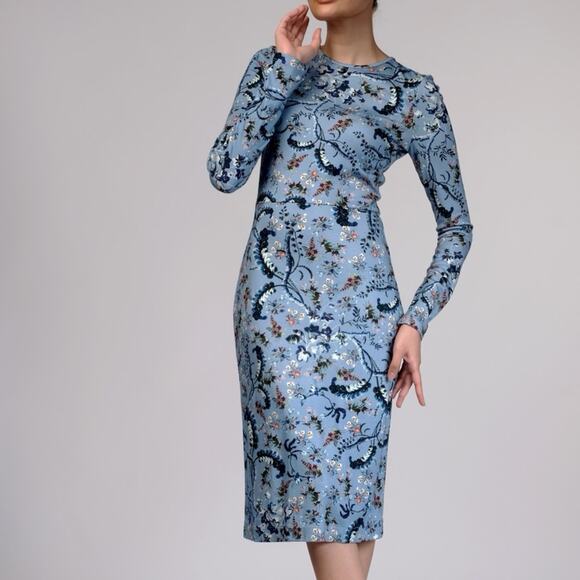 ERDEM Allegra Floral Print Long Sleeve Sheath Dress - Picture 5 of 12